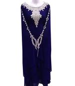 Blue georgette embroidered islamic wedding farasha