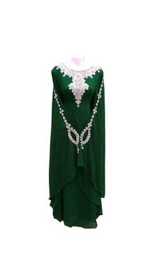 Green georgette embroidered islamic wedding farasha 1