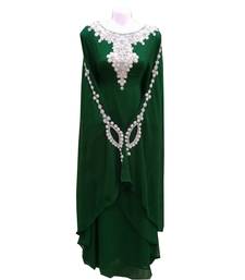 Green georgette embroidered islamic wedding farasha