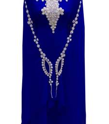 Royal blue georgette embroidered islamic wedding farasha