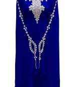 Royal blue georgette embroidered islamic wedding farasha