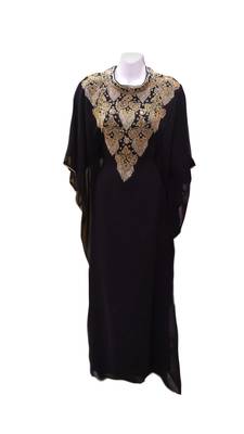 Black georgette embroidered islamic wedding farasha 1