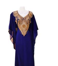 Blue georgette embroidered islamic wedding farasha
