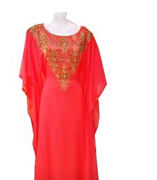 Pink georgette embroidered islamic wedding farasha