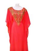 Pink georgette embroidered islamic wedding farasha