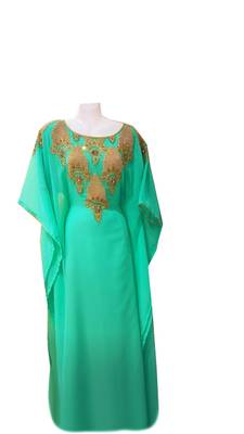 Firozi georgette embroidered islamic wedding farasha 1