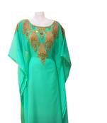 Firozi georgette embroidered islamic wedding farasha