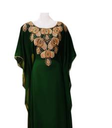 Green georgette embroidered islamic wedding farasha