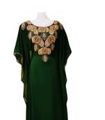 Green  georgette embroidered islamic wedding farasha