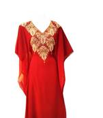 Red georgette embroidered islamic wedding farasha