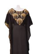 Black georgette embroidered islamic wedding farasha