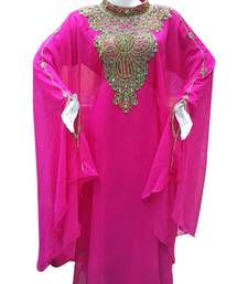 Pink georgette embroidered islamic wedding farasha
