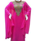 Pink georgette embroidered islamic wedding farasha