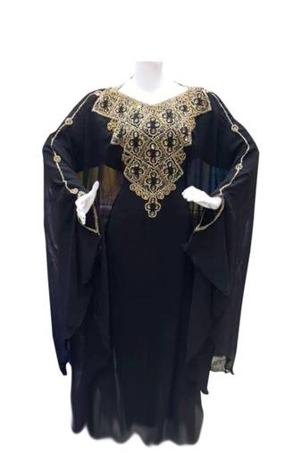 Navy blue georgette embroidered islamic wedding farasha