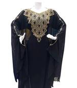 Navy blue georgette embroidered islamic wedding farasha