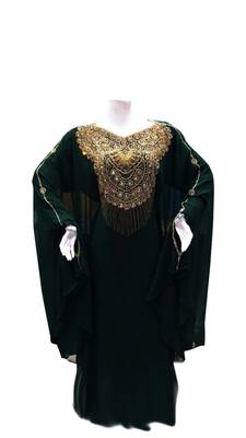 Black georgette embroidered islamic wedding farasha 1