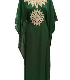 Green georgette embroidered islamic wedding farasha