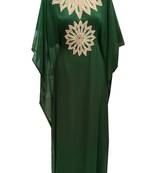 Green  georgette embroidered islamic wedding farasha