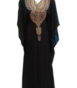 Black georgette embroidered islamic wedding farasha