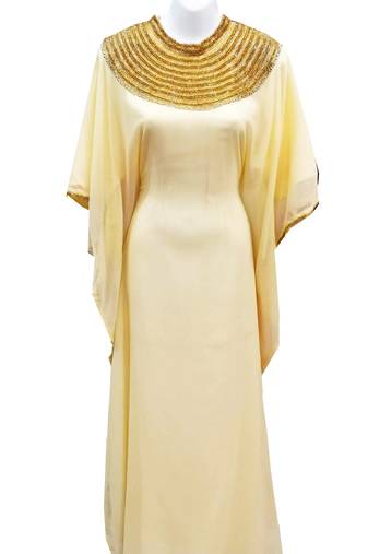 Cream georgette embroidered islamic wedding farasha