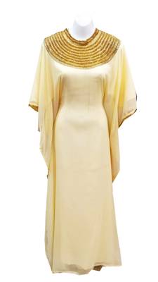 Cream georgette embroidered islamic wedding farasha 1