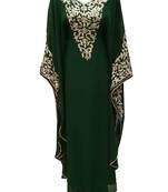Green  georgette embroidered islamic wedding farasha
