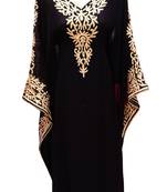 Black georgette embroidered islamic wedding farasha