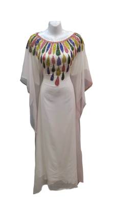 White georgette embroidered islamic wedding farasha 1
