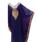 Blue georgette embroidered islamic wedding farasha
