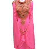 Pink georgette embroidered islamic wedding farasha