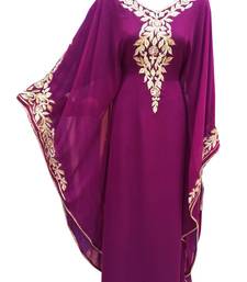 Purple georgette embroidered islamic wedding farasha