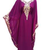 Purple georgette embroidered islamic wedding farasha