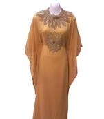 Beige georgette embroidered islamic wedding farasha