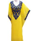 Yellow georgette embroidered islamic wedding farasha