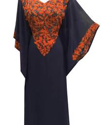 Purple georgette embroidered islamic wedding farasha