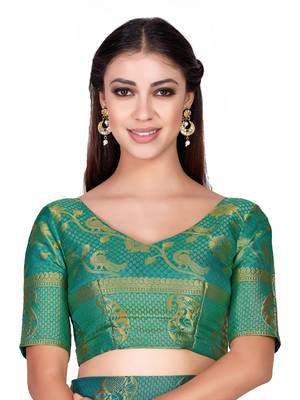 Gold Woven Art Silk Saree With Blouse 5