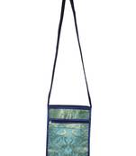 Lal Haveli Indian Handmade Peacock & Elephant Work Design Silk Crossbody Bag 10 x 15 inch
