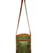 Lal Haveli Indian Women's Handmade Elephant Work Design Jhola Silk Bag 10 x 15 inch