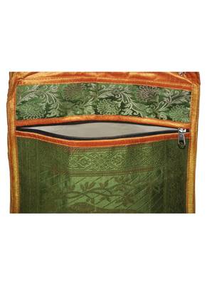 Lal Haveli Indian Women's Handmade Elephant Work Design Jhola Silk Bag 10 x 15 inch 3