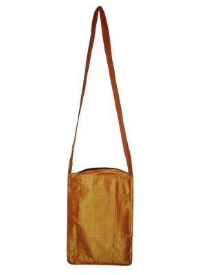 Lal Haveli Indian Women's Handmade Elephant Work Design Jhola Silk Bag 10 x 15 inch 4