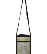Lal Haveli Handmade Crossbody Silk Bag Ethnic Elephant & Peacock Work 10 x 15 inch