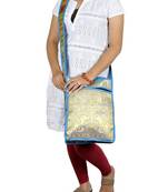 Lal Haveli Elephant & Peacock Work Design Silk Boho Tote Silng Bag 10 X 15 inches