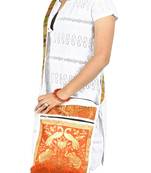 Lal Haveli Peacock & Elephant Work Design Silk Cross Body Bag Womes's Gift 10 X 15 inches