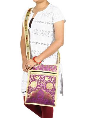 Lal Haveli Elephant & Peacock Work Design Gypsy Bag for Women Hippie 10 X 15 inches 2