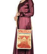 Lal Haveli Taj Mahal Jacquard Silk Women's Cross Body Shoulder Boho Bag 10 X 15 inches