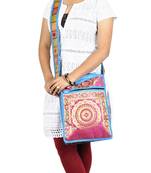 Lal Haveli Mandala Jacquard Silk Boho Side Bag 10 X 15 inches