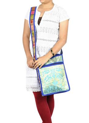 Lal Haveli Elegant Peacock & Elephant Work Design Boho Sling Bag 10 X 15 inches 1