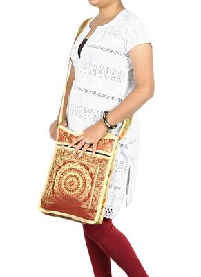 Lal Haveli Mandala Silk Designer Women's Cross Body Bag 10 X 15 inches 2