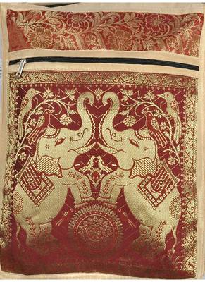 Lal Haveli Elephant Work Design Tote Bag for Women 10 X 15 inches 3