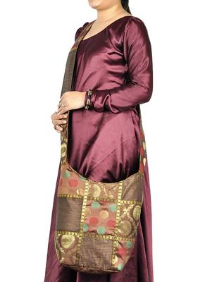 Lal Haveli Elegant Handmade Silk Patchwork Bag 12 X 15 inch 1
